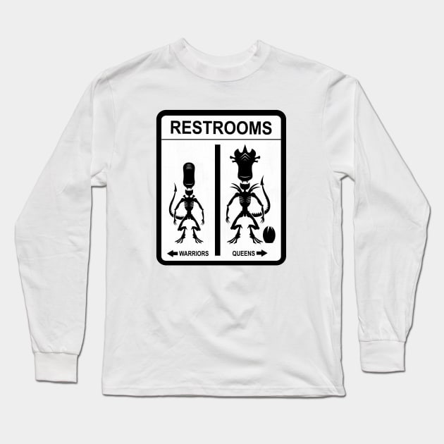 Alien Restroom Long Sleeve T-Shirt by GeeksAreSexy